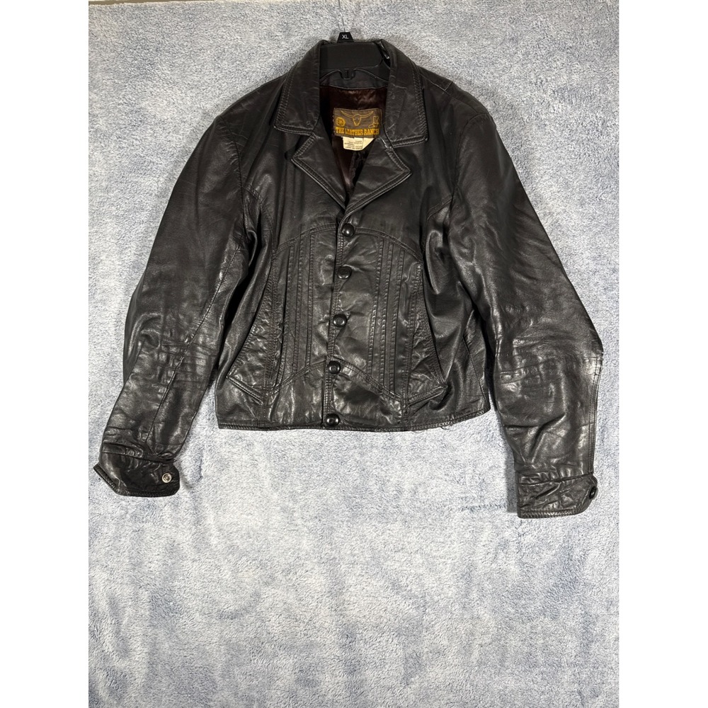 The Leather Ranch Vintage Brown Genuine Leather Button‎ Front Western Jacket XL